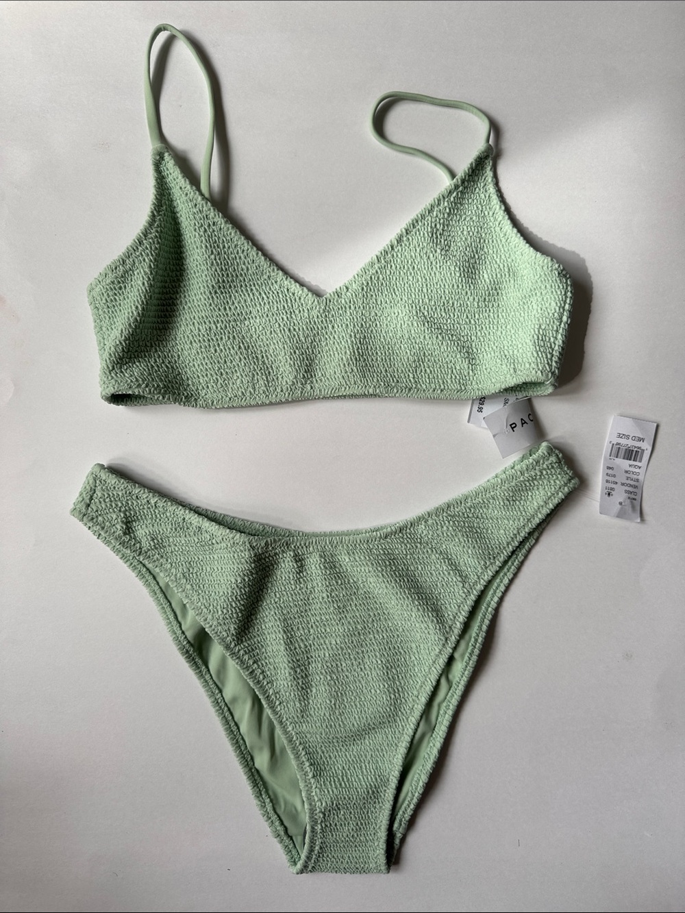 PacSun Sage Green Textured Bikini Set